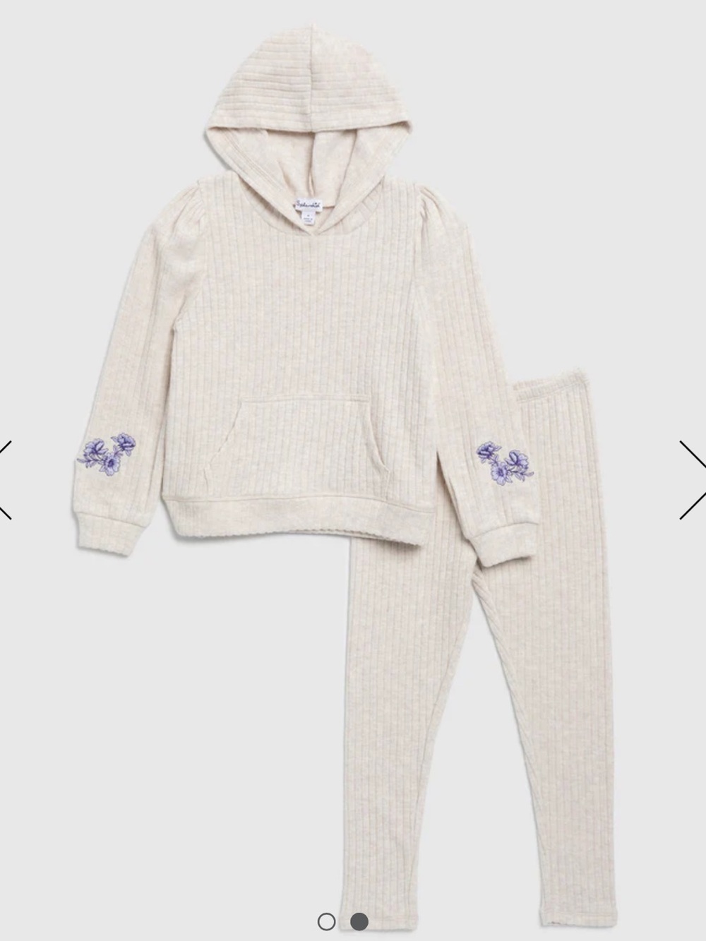 Splendid Baby Girls Infant Toddler Legging Ribbed Sweater Set Cream Hoodie 4T